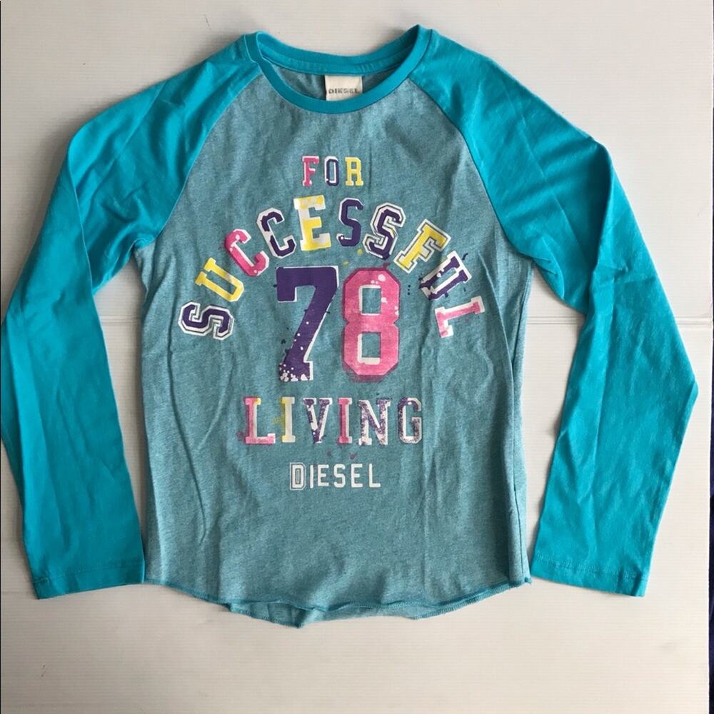 Diesel Cotton Long Sleeve Graphic Tee Shirt NWT S designer
